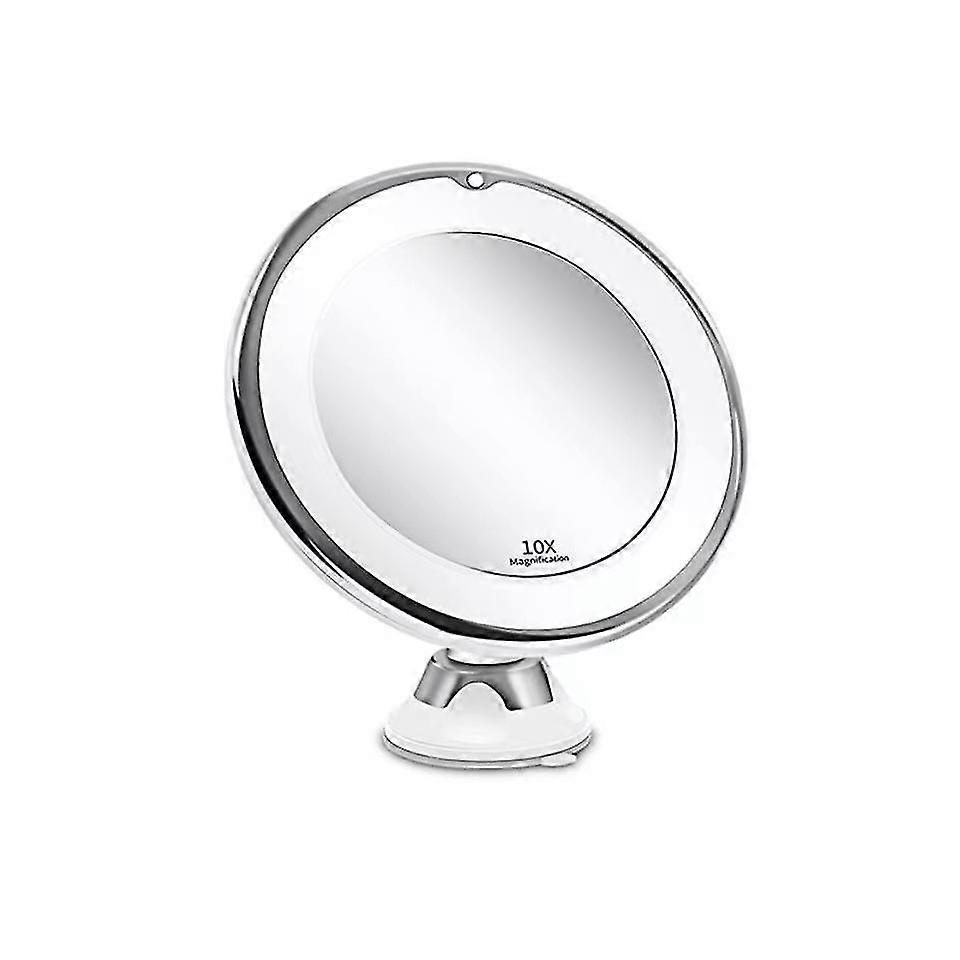 Led Illuminated Tabletop Vanity Mirror 10x Magnification Usb Rechargeable