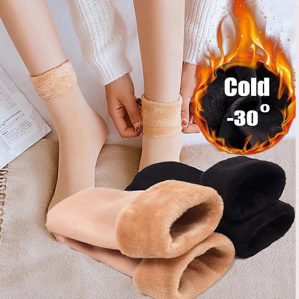 New Velvet Women Winter Warm Thicken Thermal Socks Soft Casual Solid Color Sock Wool Cashmere Home Snow Boots Floor Sock
