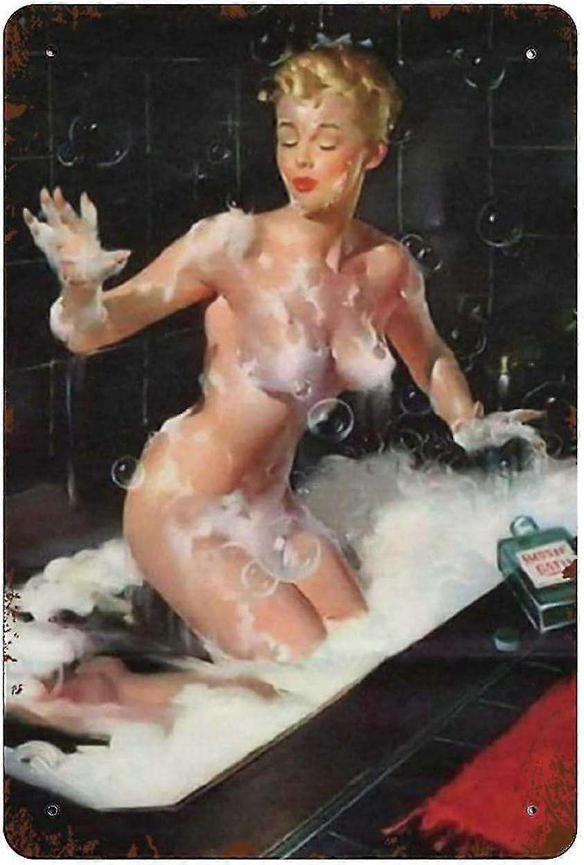 Placa de Metal Corrida Pinup Girl Vintage Cartaz de Metal 8x12 Polegadas OU 12x16 Polegadas Modo 2204