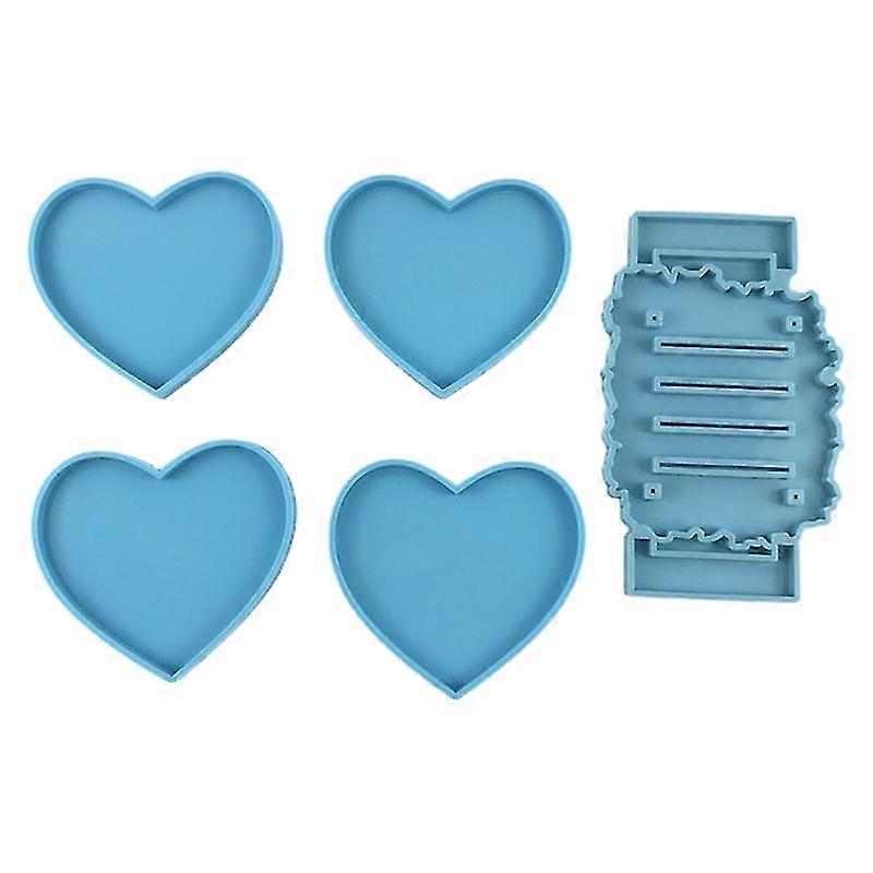 5 Teile / Set Liebe Herz Untersetzer Epoxidharz Form Cup Mat Casting Silikon Form Diy Crafts Schmuck Platzierung Platte Form