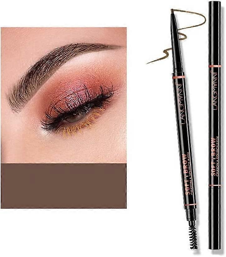 2pcs Waterproof Eyebrow Pencil Professional Makeup Eyebrow Pencil Long Lasting Makeup Pencil Fine Tip Eyebrow Filler 4 Color Options (03# Dark Brown)