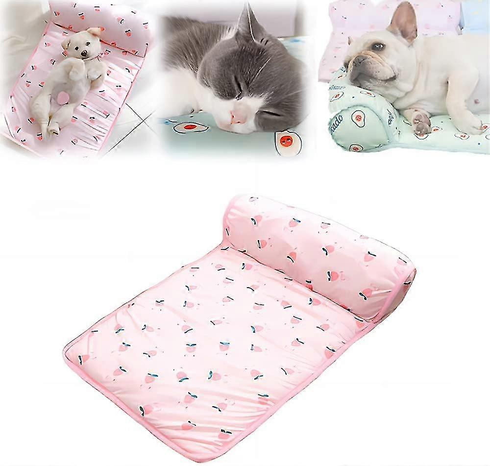 Letto Rinfrescante Per Cani / Gatti, Tappetino Rinfrescante Estivo Per Animali Domestici In Seta Di Ghiaccio, Tappetino Rinfrescante Lavabile In Seta Di Ghiaccio, Coperta Rinfrescante Per Animali Domestici L - 80 x 60 cm