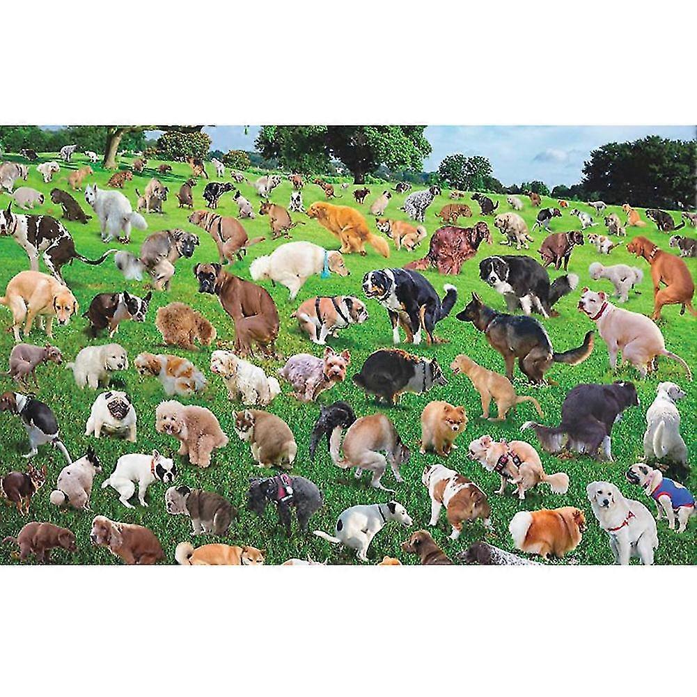 101 Pooping Puppies 101 Dog Poop Jigsaw Puzzle 1000 Sheet Plane Puzzle Decompression-A