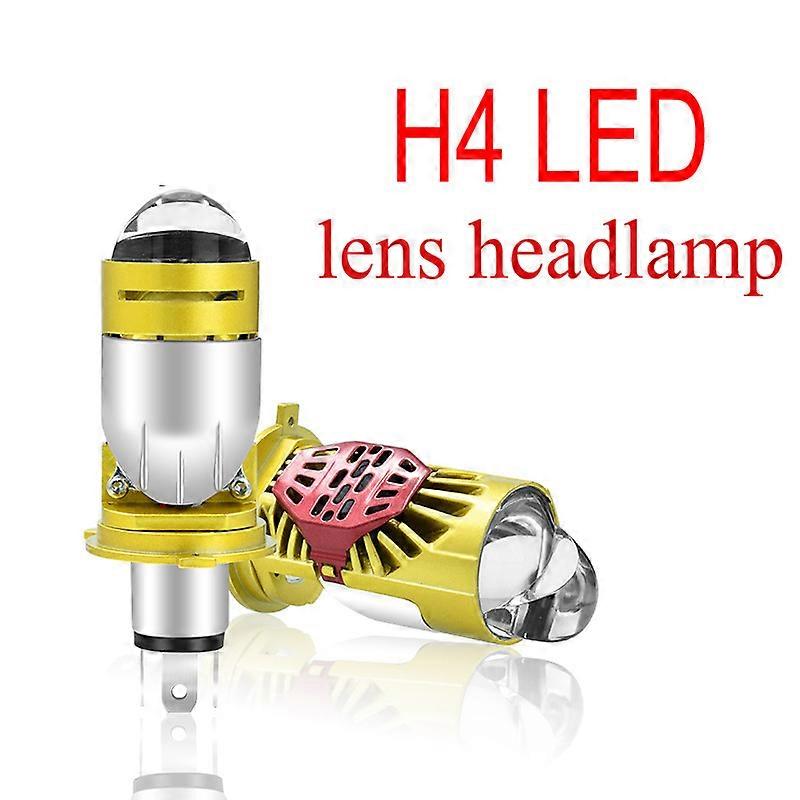 2023 new H4 dual lens LED headlamp directly plugged in bright automobile motorcycle spotlight Integrated lens LED headlamp