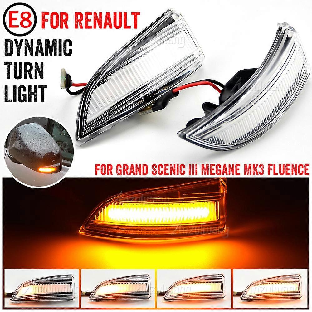 For Renault Megane MK3 Laguna III X91 Scenic Fluence Latitude Safrane LED Dynamic Turn Signal Mirror Sequential Indicator Light