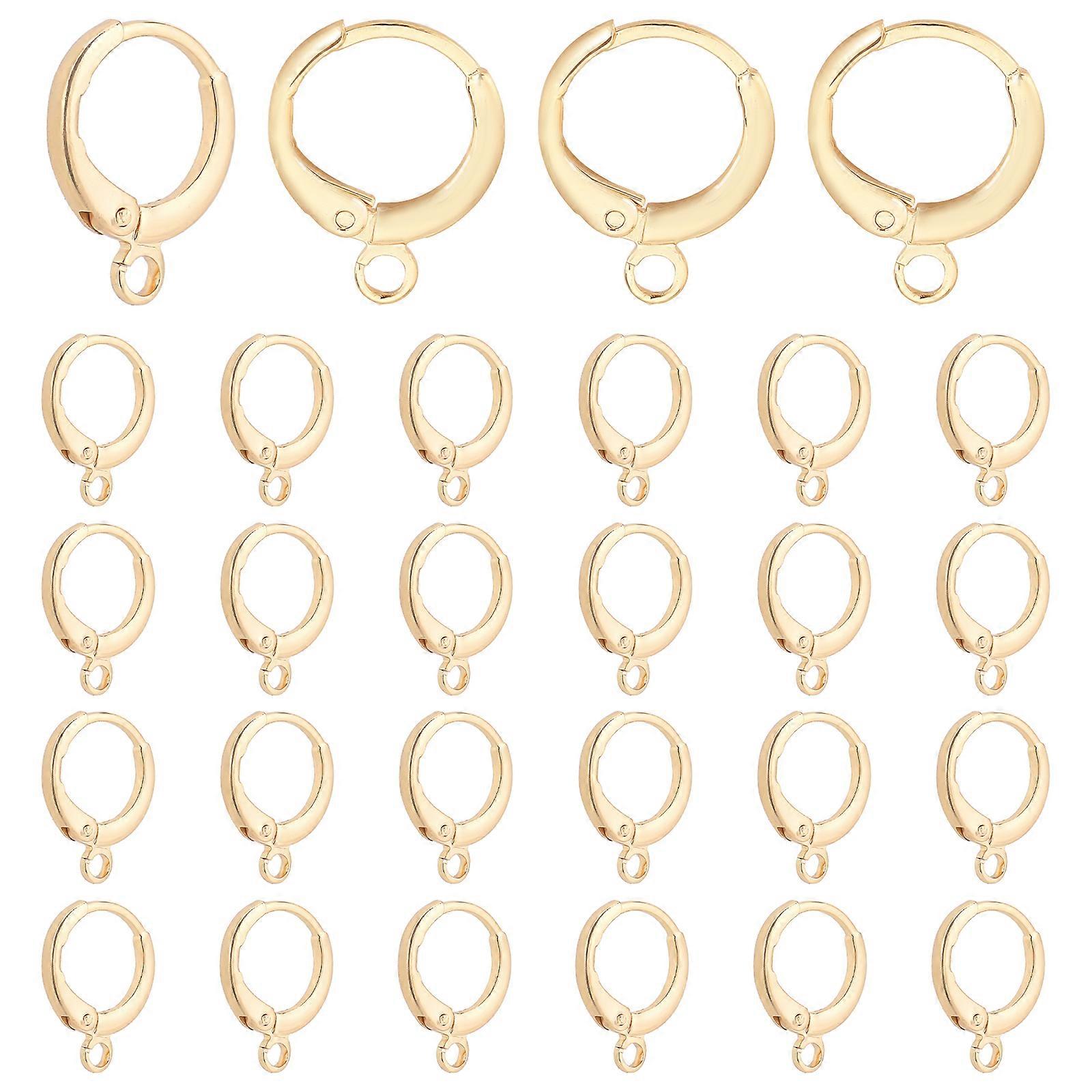 30pcs Earring Hooks 18K Gold Plated , 11.5x15x2mm