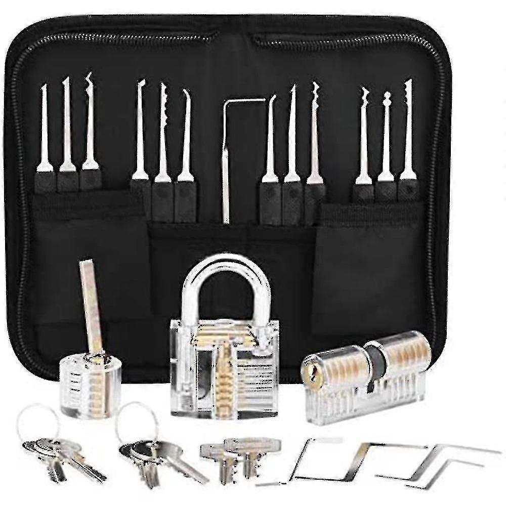Multifunctional Lock Repair Tool Set Professional Lock Picking Kit (black)(wanan)