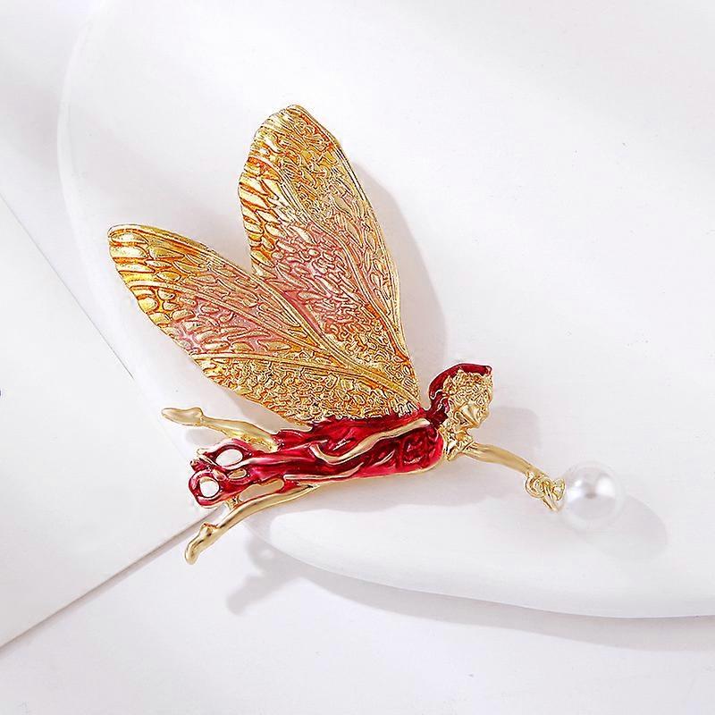 Lucky pearl emaille broche