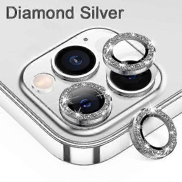 Iphone 14 13 Pro Max 12 11カメラレンズプロテクターガラスフィルムカバーダイヤモンドシルバー12または12Mini(2PCS)用レンズ