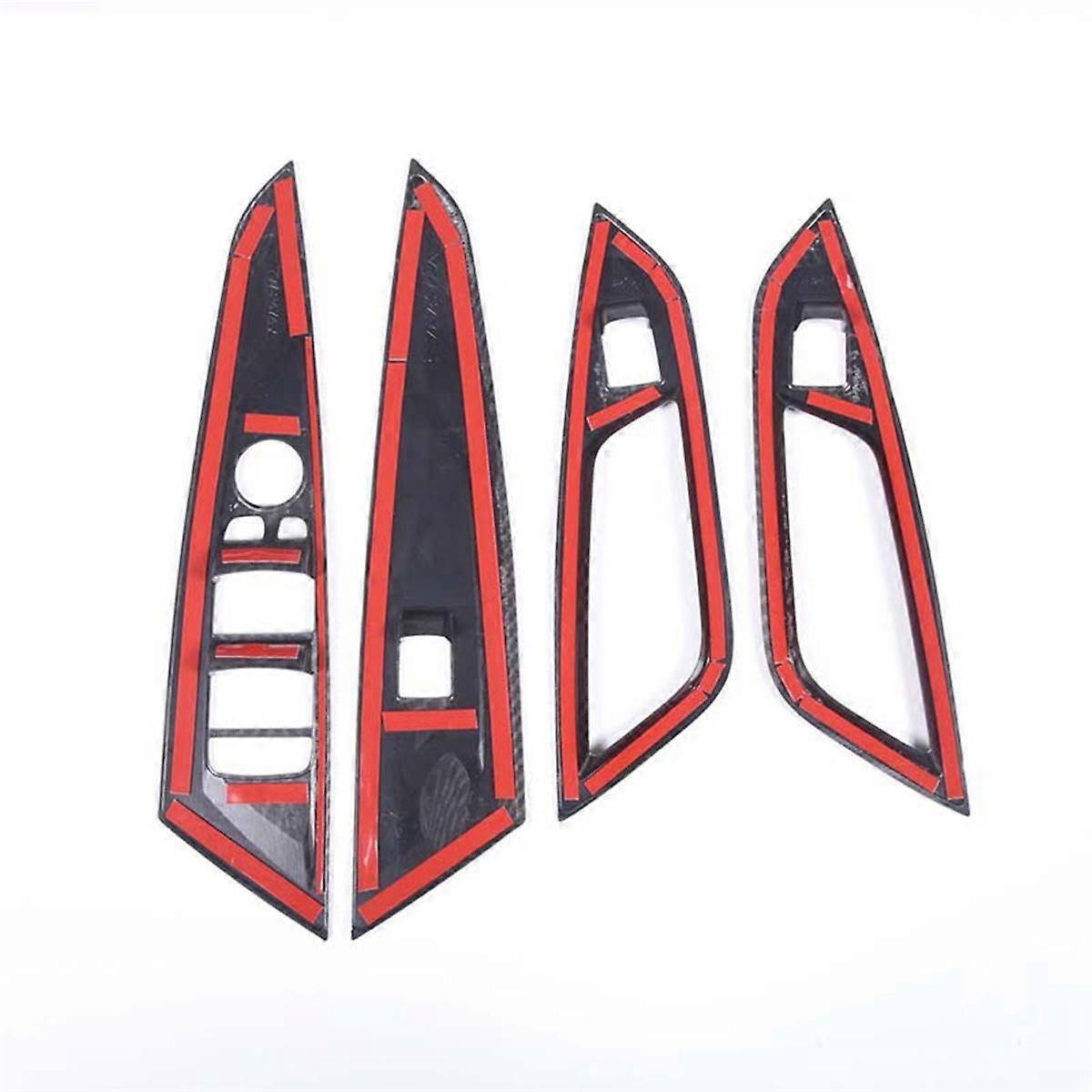 ل 4 Series G26 2021 2022 نافذة السيارة زجاج الرفع التبديل زر لوحة غطاء الإطار تقليم الملحقات (ABS ألياف الكربون)