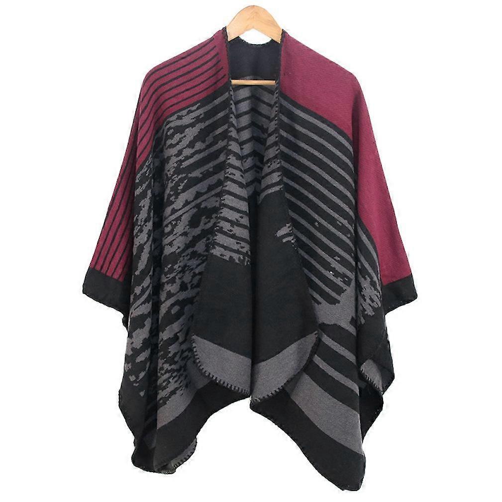 Warm Shawl Scarf Open Front Poncho Winter Cardigant for Lady