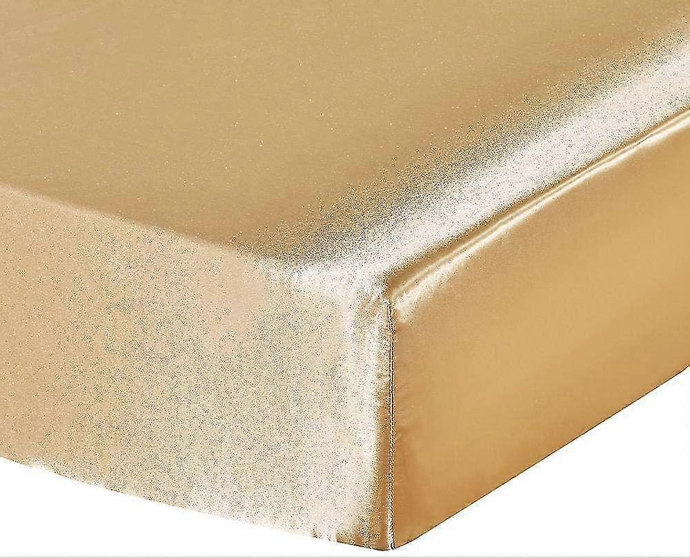 Fitted Sheet 90x190cm With 30cm Microfiber Cap, Premium Quality Bed Sheet, Gold