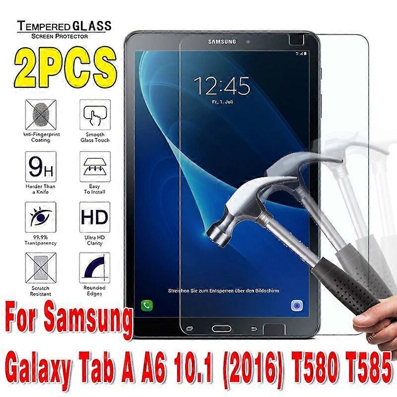 2Pcs Tempered Glass for Samsung Galaxy Tab A A6 10.1" 2016 Tablet Screen Protector for SM-T580 T585 Bubble Free Protective Film Screen Protectors