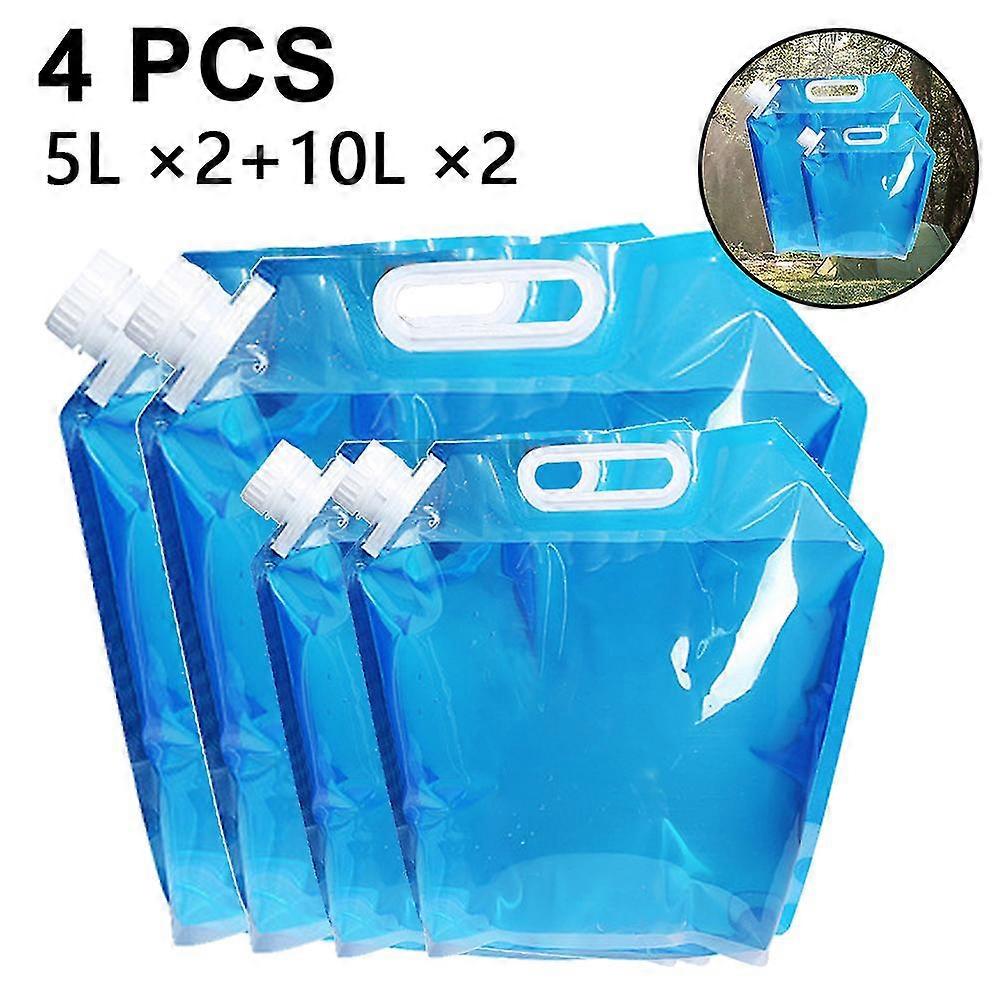 4 Pcs Collapsible Water Container , Outdoor Folding Water Bag
