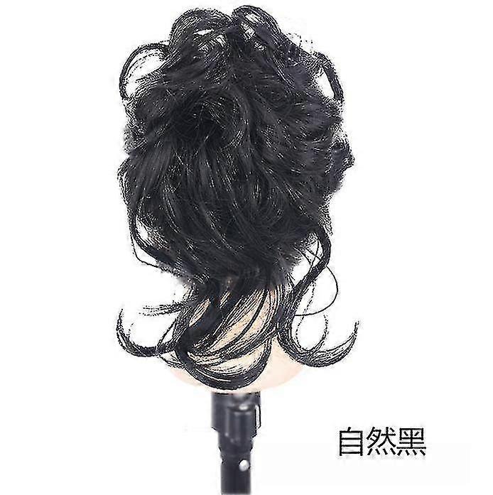 Postiche avec clip, chignon postiche, cheveux bouclés avec cheveux, chignon volumineux postic, extensions de chignon en désordre