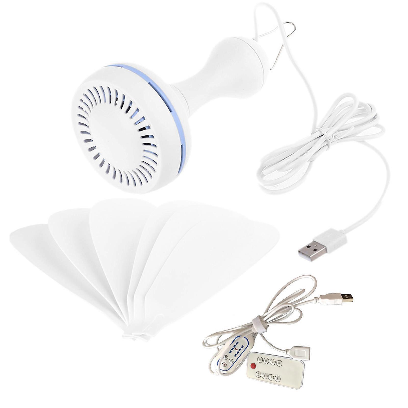 USB Powered Silent Hanging Fan for Outdoor Activity 4 Speed Fan with Remote