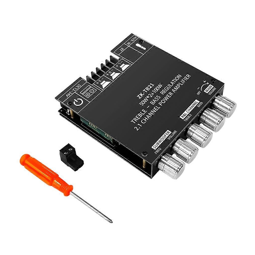 ZK-TB21 2.1-Channel High Low Tone 50Wx 2+100W Power Amplifier Board BLE5.0