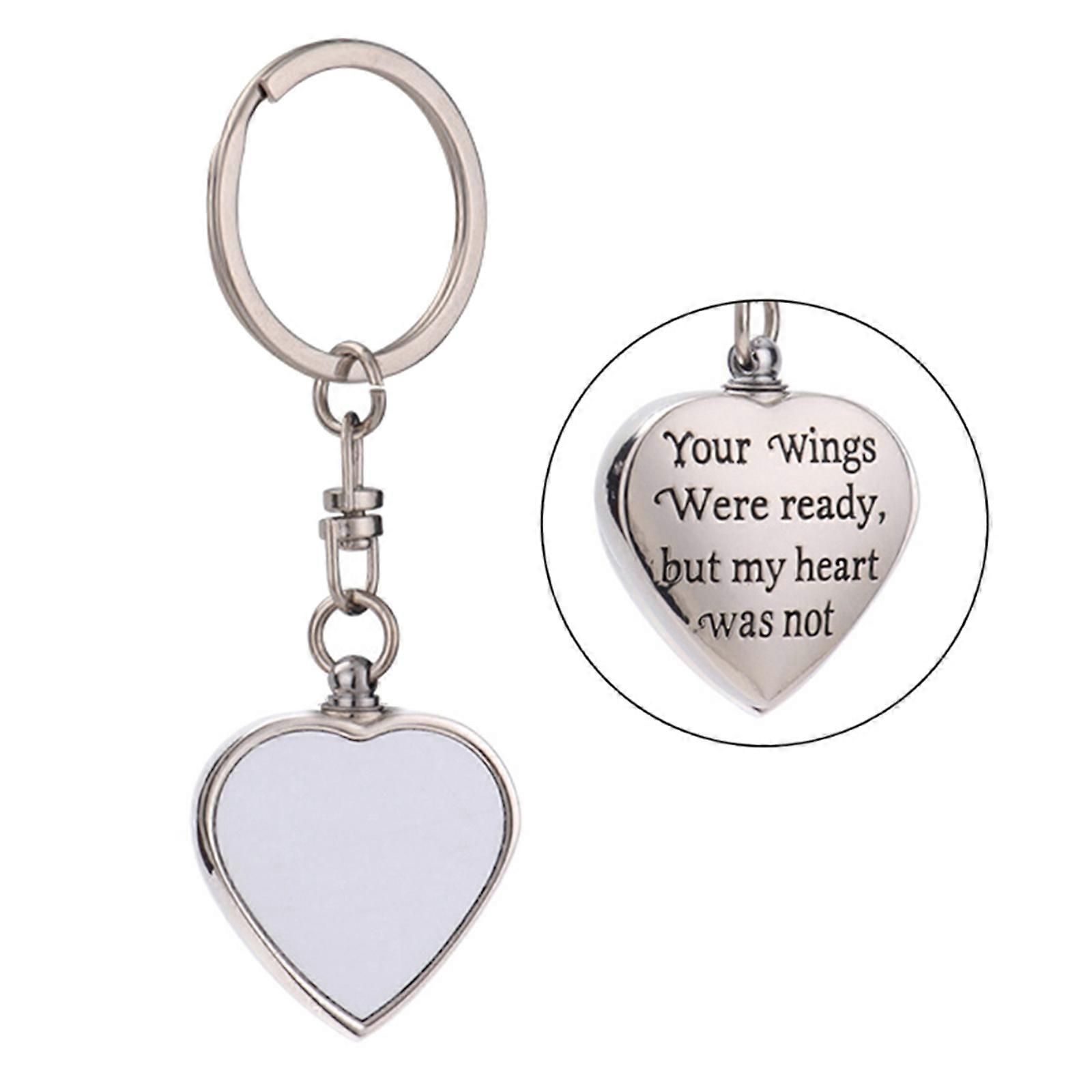 Memorial Ashes Keychain Creative Heart Keychain Small Heat Transfer Keychain
