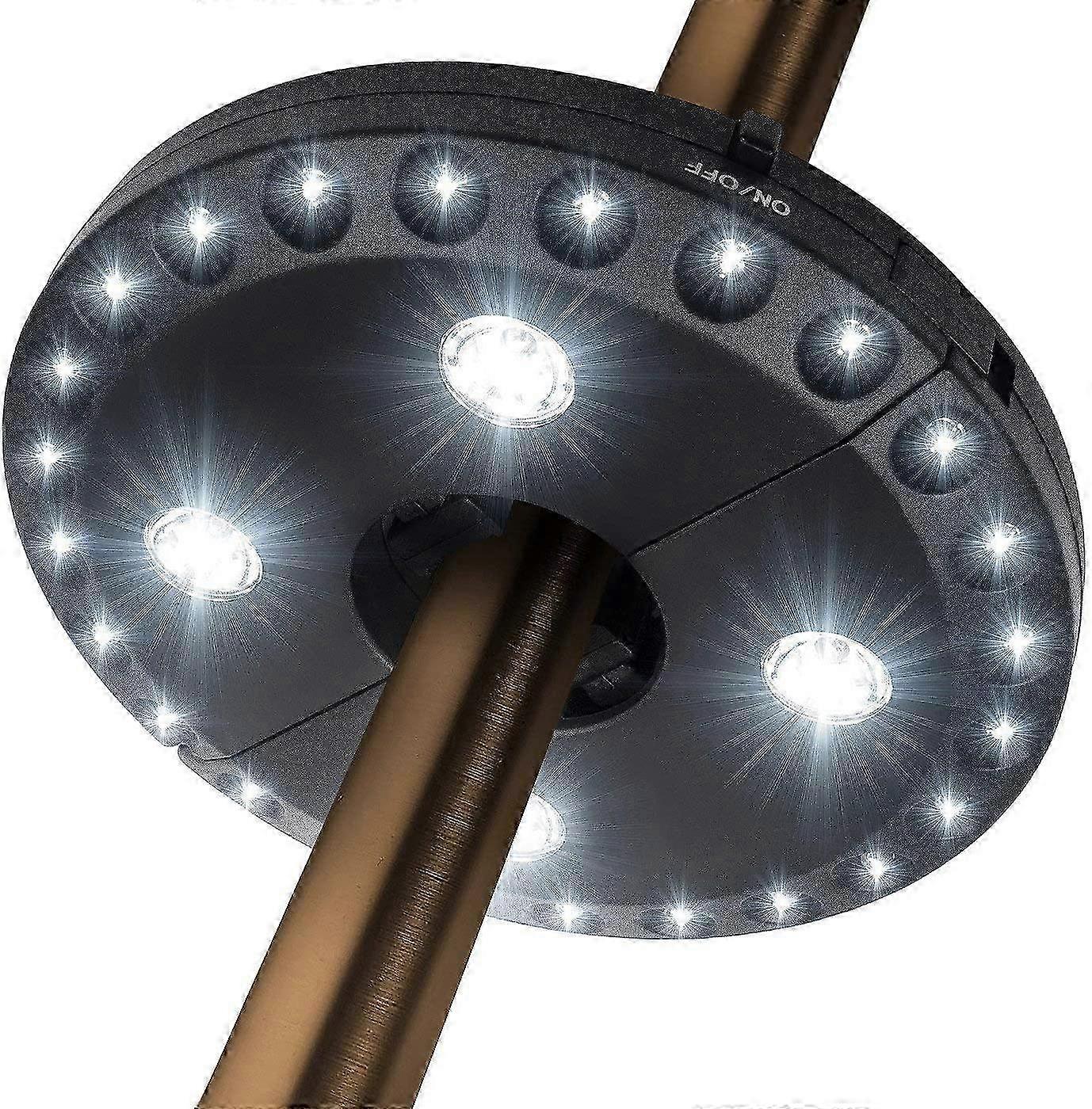 Patio Parasol Light 3 Brightness Modes 28 LED Lights, 220 Lux - Powered by 4 AA Batteries