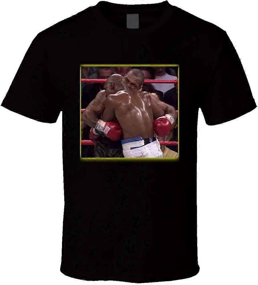 Mike Tyson pureva Evander Holyfields Ear T-paita Musta