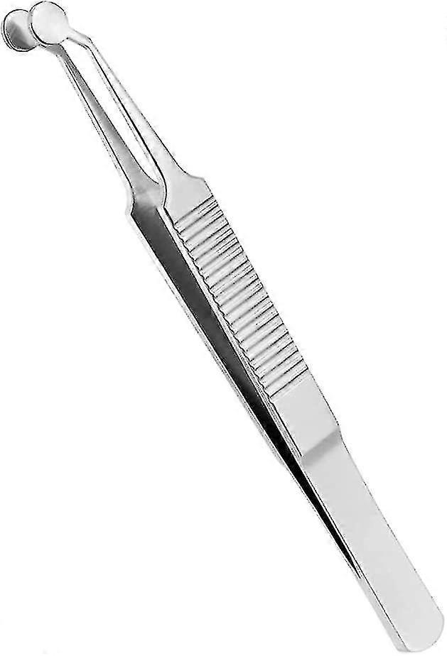 ツイザー、まぶたマッサージピンセット、まぶたマッサージ美容ピンセット、ステンレス鋼まぶたマッサージピンセットラウンドヘッド(2個)Z