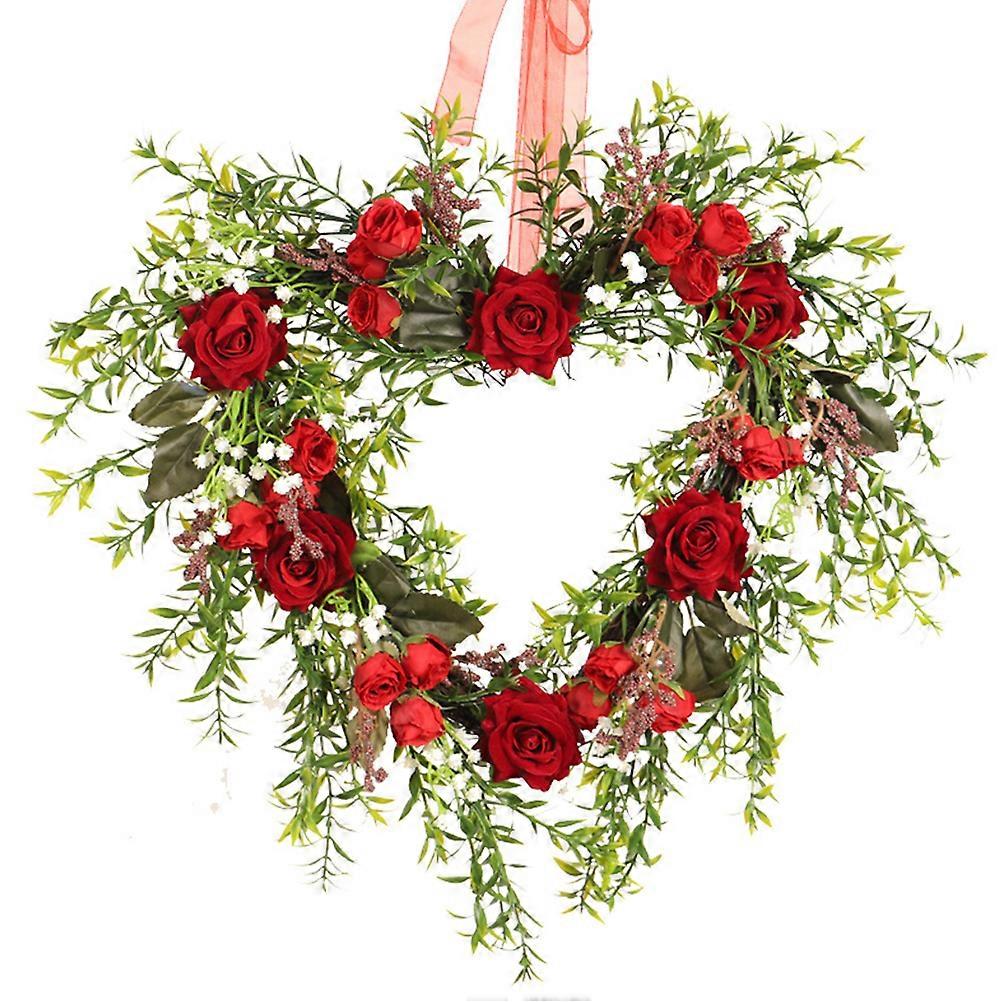1Pc Delicate Rattan Luminous Hanging Adorn Valentine's Day Door Hanging Wreath