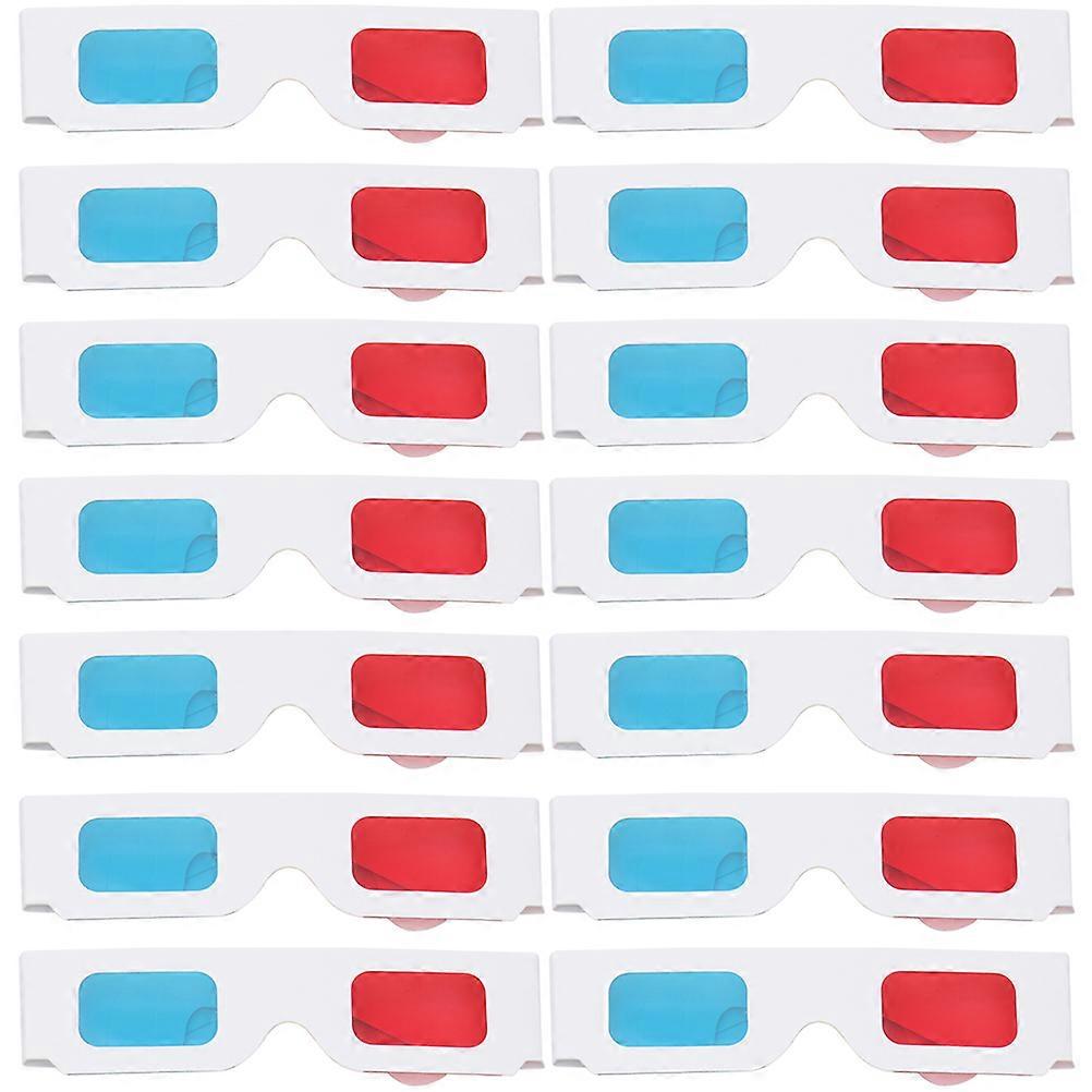 100Pcs 3D Cardboard Glasses Universal Anaglyph Paper 3D Movies Glasses