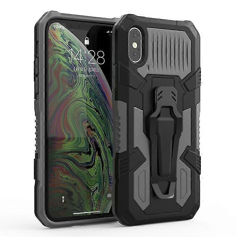 For Iphone Xs Max Machine Armor Warrior Shockproof Pc + Tpu Protective Case(black)