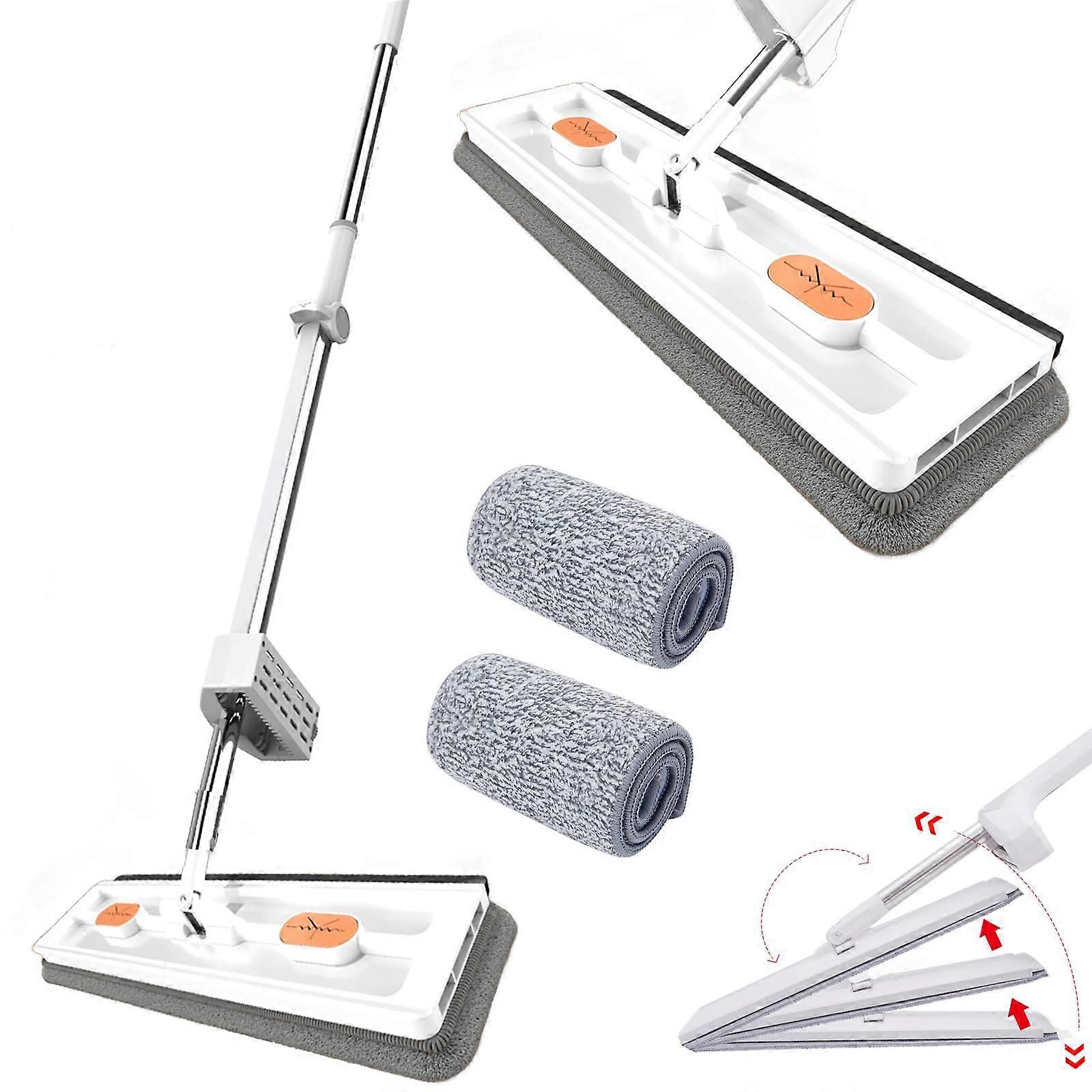 New Arrive Large Surface Microfiber Flat Mop, Wall Cleaning Mop with Long Handle, Magic Mop 360 with Dewatering Scraper