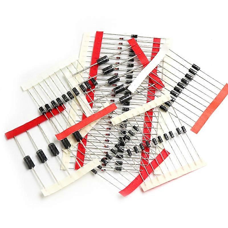 100Pcs 1N4148 1N4007 1N5819 1N5399 1N5408 1N5822 FR107 8 Values Diode Assortment
