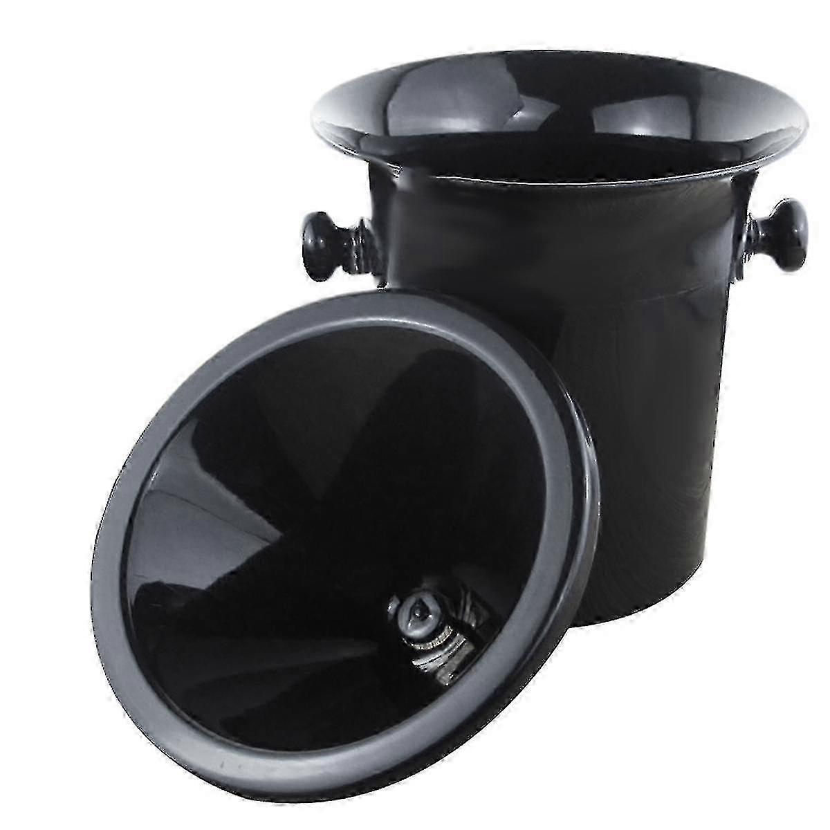 Wine Dump Black Plastic Wine Spittoon - Standard Size With Black Funnel Champagne Bucket