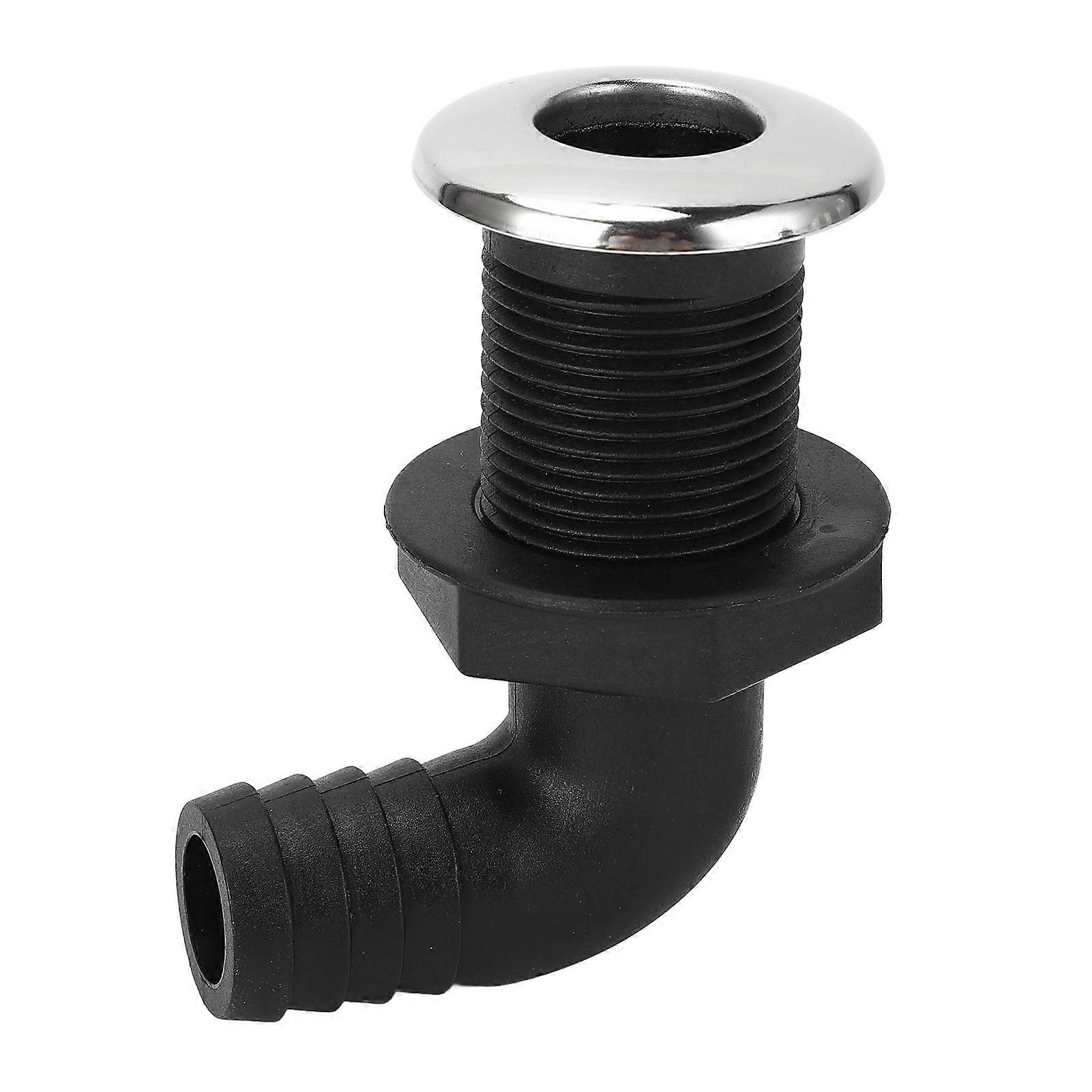 25mm Thru Hull Fitting High Impact Nylon Waterproof Long Life Boat Fitting 90 Degree Elbow