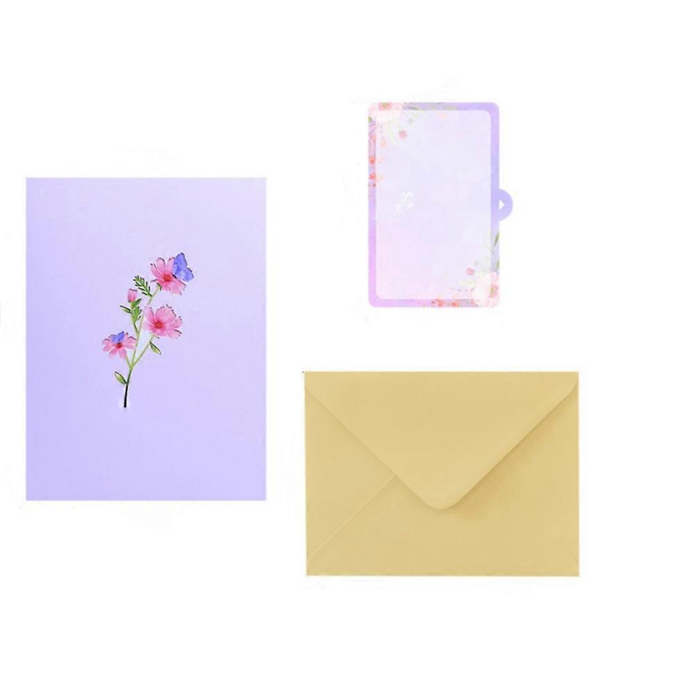 3pcs3D Flower Butterfly Greeting card + Envelope + Insert card