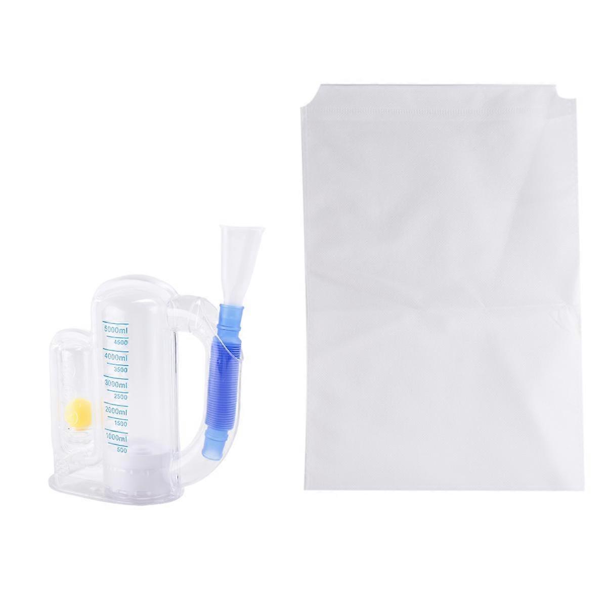 Lung Exerciser Device, Breathing Trainer - 5000ML Inhale Volume Measurement, Equipped with Ball Flo