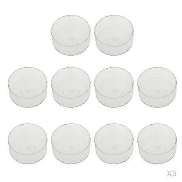 50 Pieces Clear Wax Containers Candle Tealight Cups Plastic
