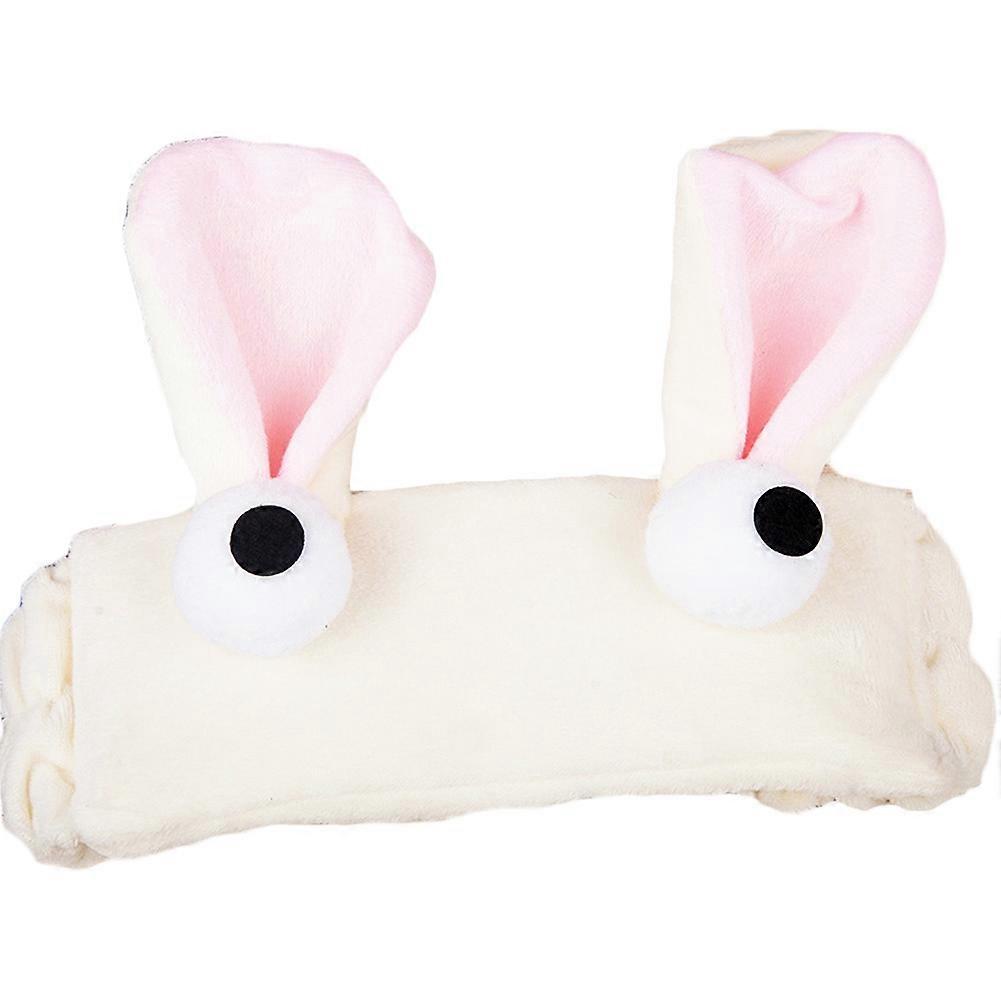 素敵な女性の女の子漫画ウサギの耳を洗うヘアバンドヘアバンドラップ(白)