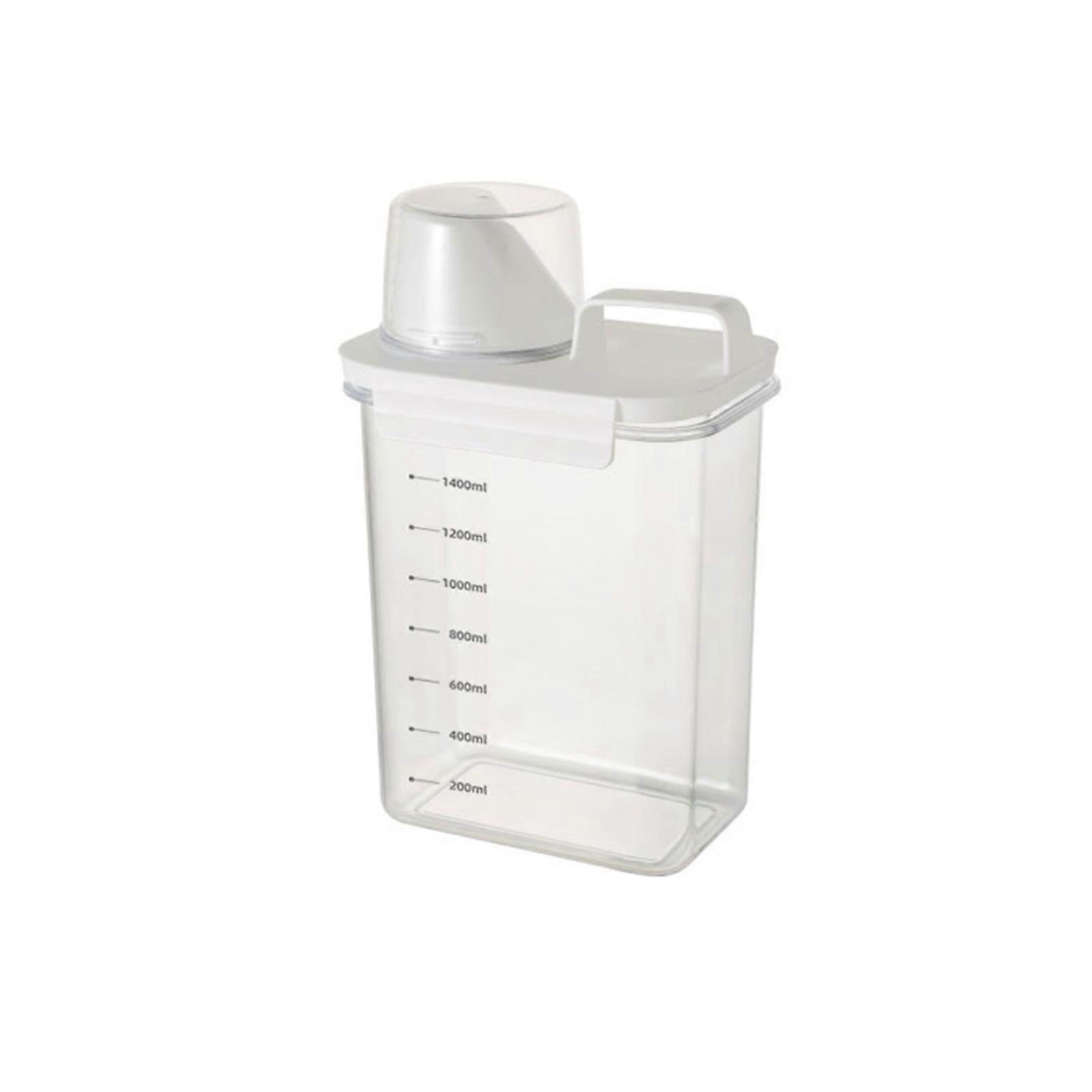 Practical Washing Powder Dispenser Sturdy Measuring Cup Storage Jar Airtight Laundry Detergent Powder Cereals Tanks