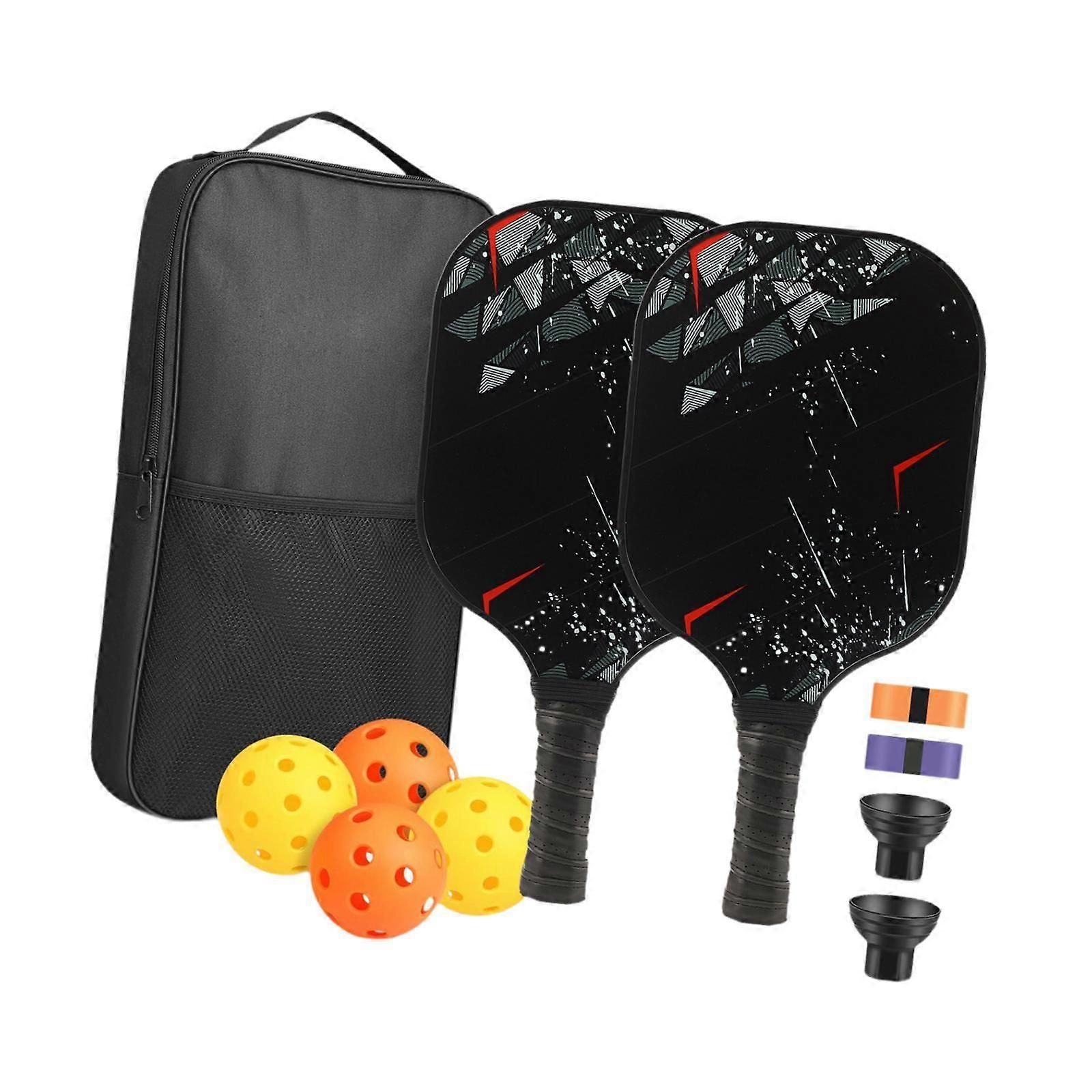 ピックルボールパドルセット滑り止めラケット2本スポーツ大人用4ボール初心者スタイルA