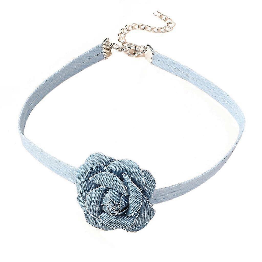 Flower All-matched Clavicle Chain Adjustable Jean Cloth Cold Wind Necklace