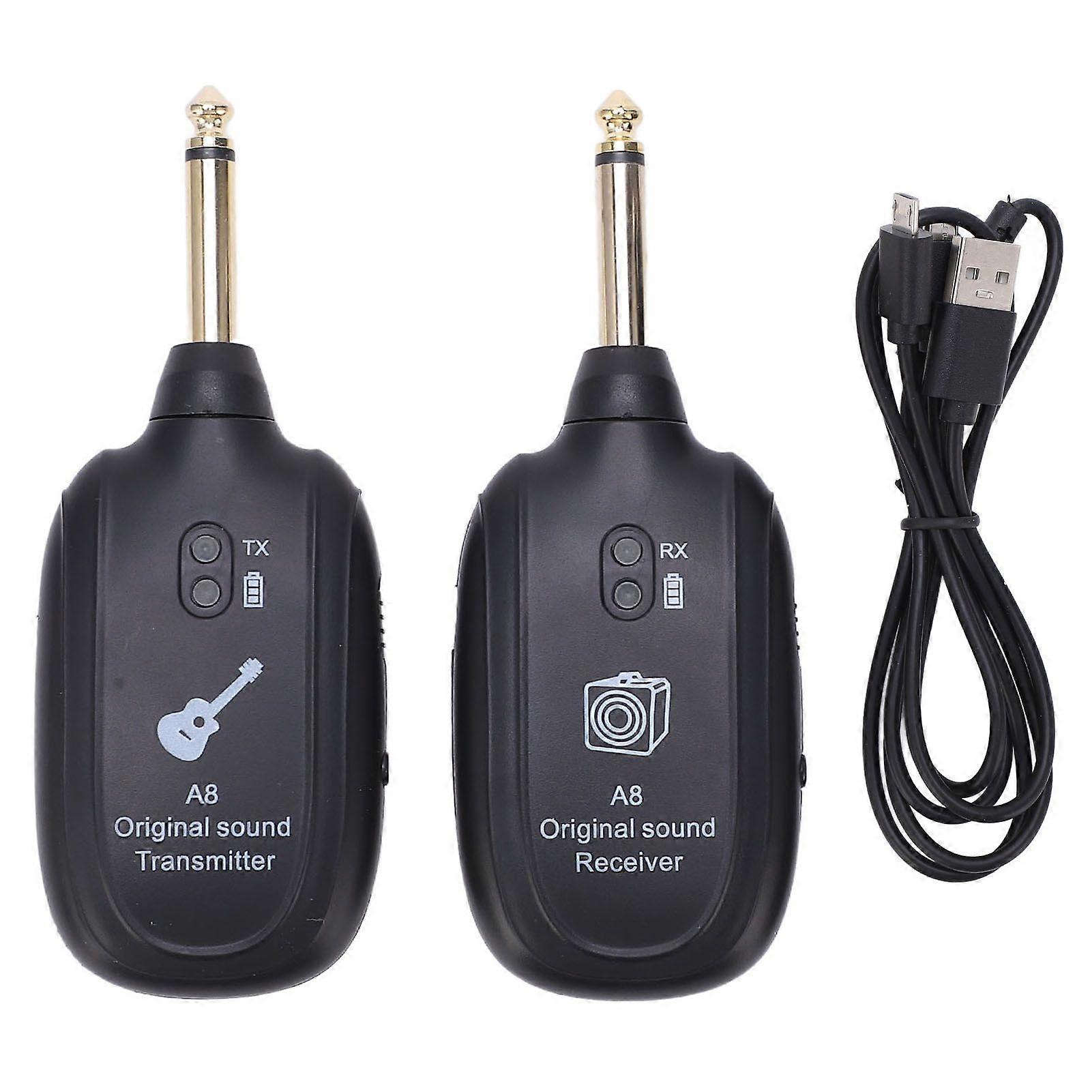 Wireless Guitar System Receiver Transmitter Rechargeable Pickup Accessory Set Kit