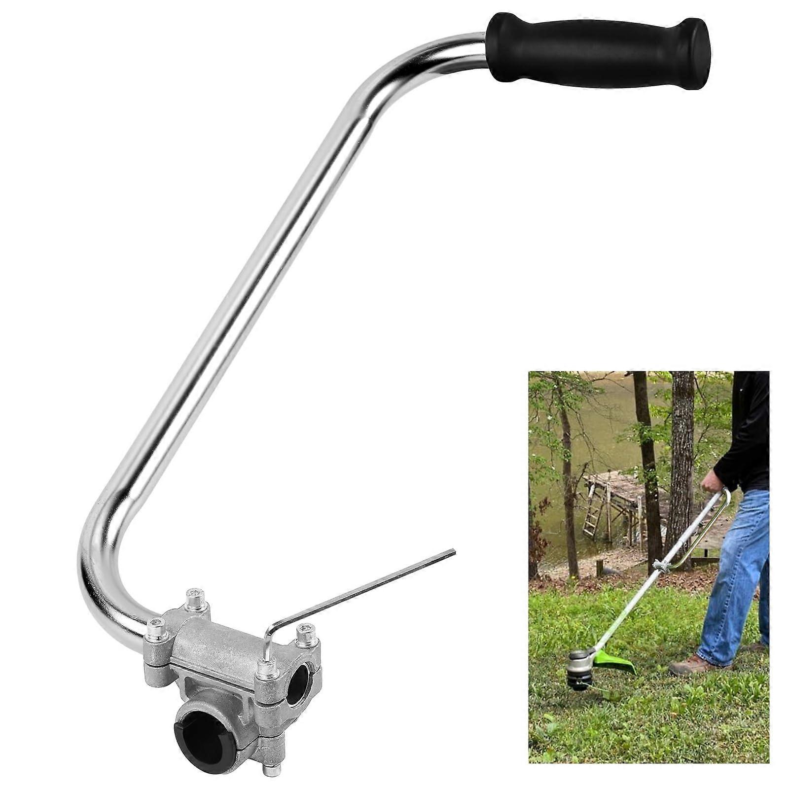Weed Eater Handle - Ergonomic String Trimmer Grip with Bracket Clamp, Aluminum Lawn Care Attachment for Yard Trimming