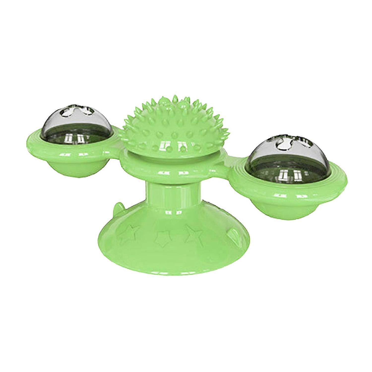 Windmill Cat Toy Interactive Spinner Pet Toys with Catnip And LED Light Cat Face Massage Brush with