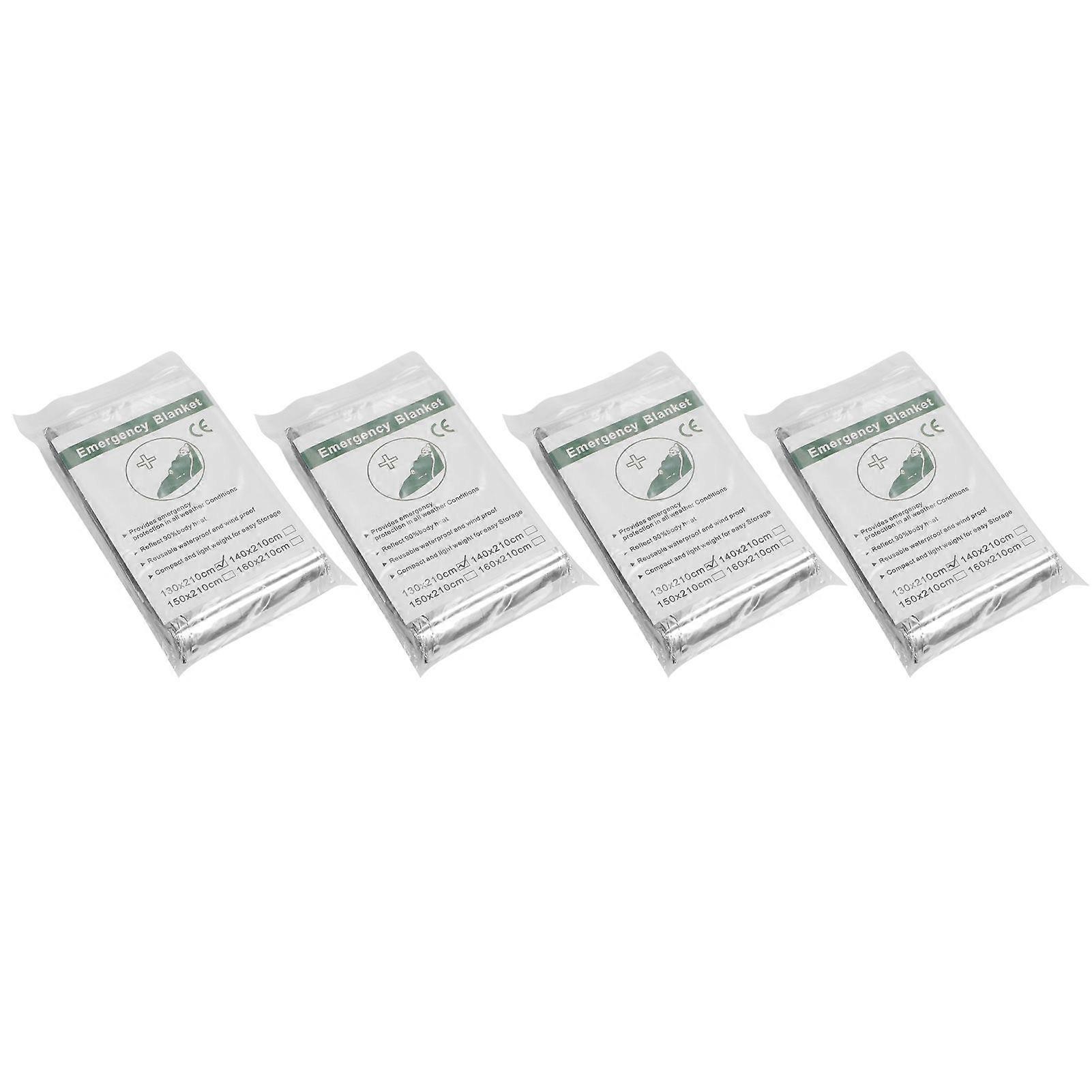 4pcs Emergency Blankets Waterproof Folding Portable Reflective Keep Dry Survival Warm Blanket for Camping Hiking