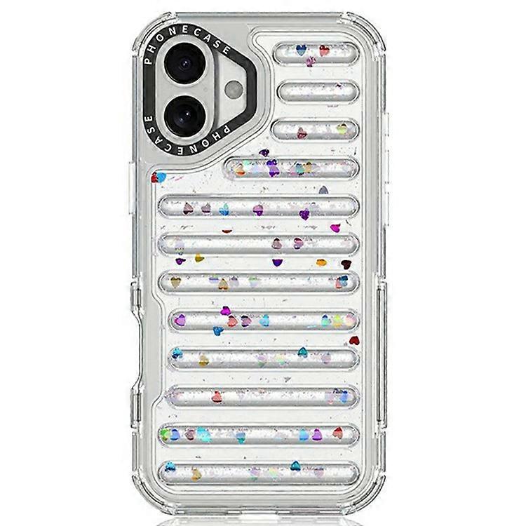 Compatible For iPhone 16 Case Capsule Glitter PC + TPU Phone Protective Cover