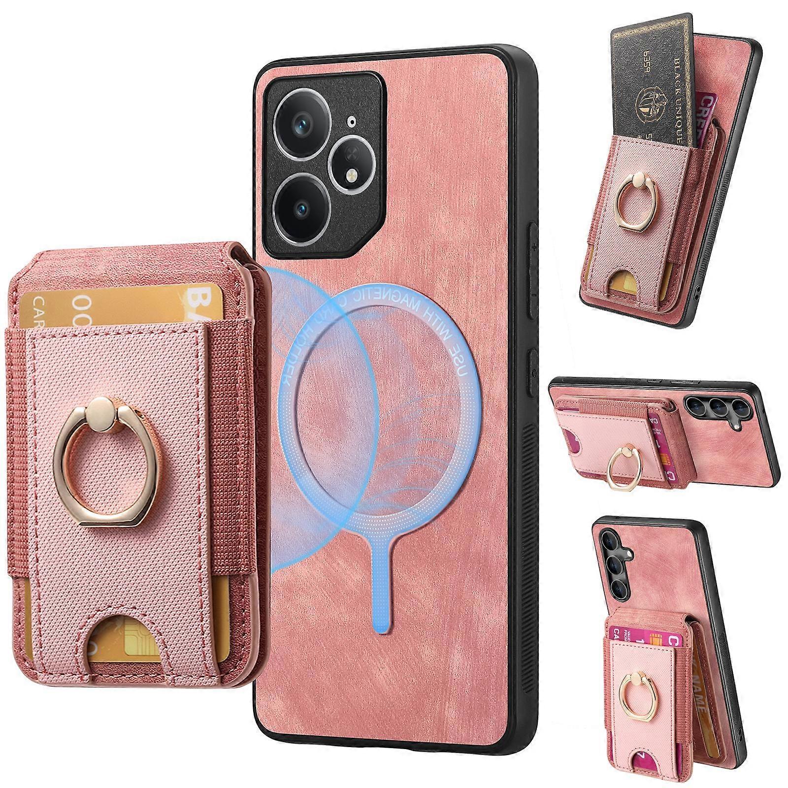 Retro Splitable Magnetic Stand Card Bag Leather Phone Case For Realme Neo7