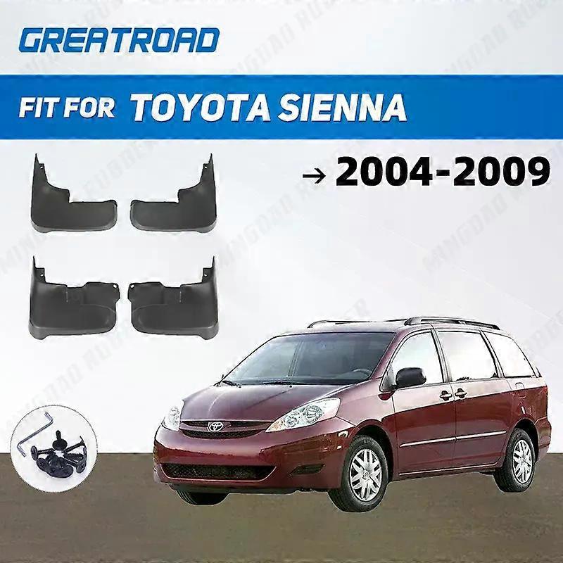 Exquisite For Toyota Sienna 2004-2009 2005 2006 2007 2008 Without Running Boards Fender Mudflaps Splash Guards  Mudguards Mud Flaps car