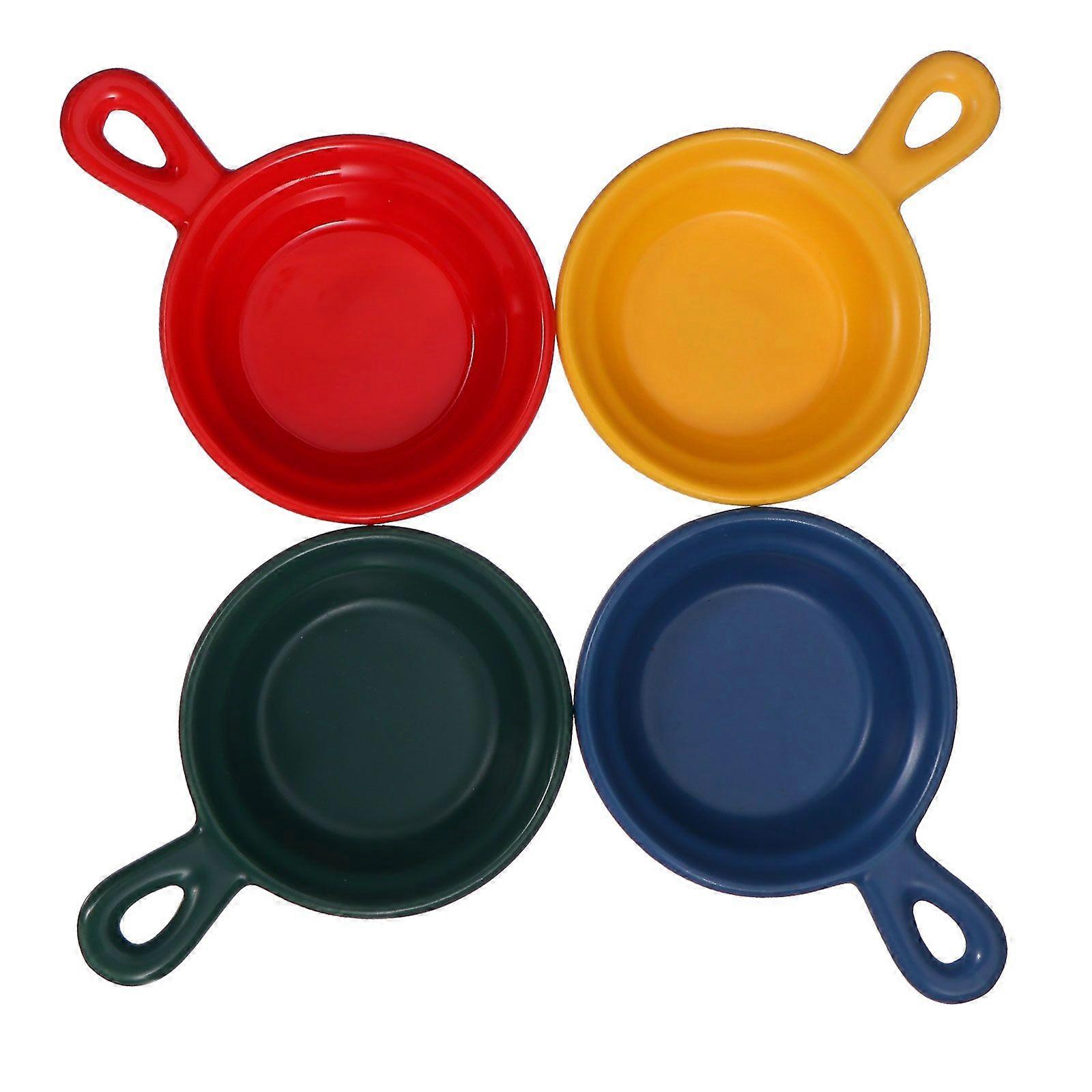 4Pcs Creative Ceramic Plate Japanese Style Dishes Snacks Holders Sauce Container