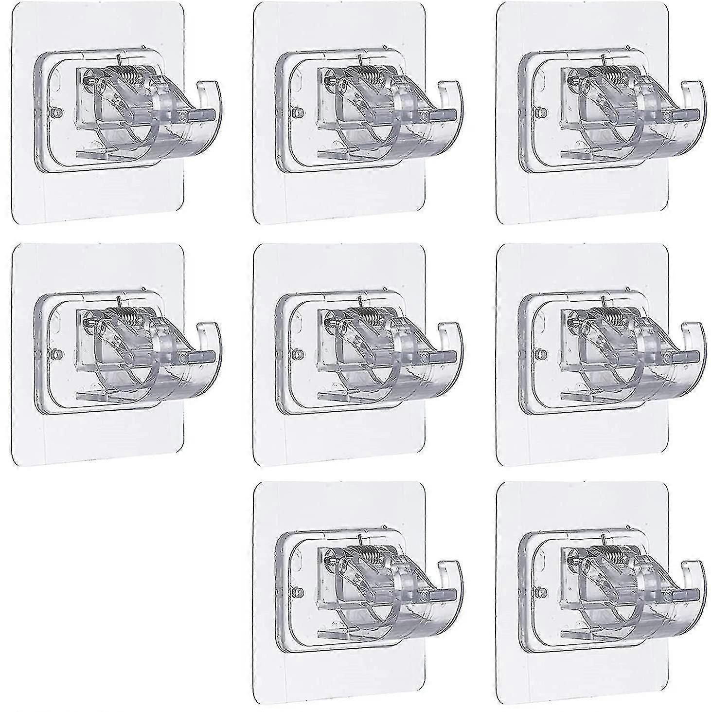 8 Pieces Self Adhesive Curtain Rod Bracket Drapery Hook Holders Fixing
