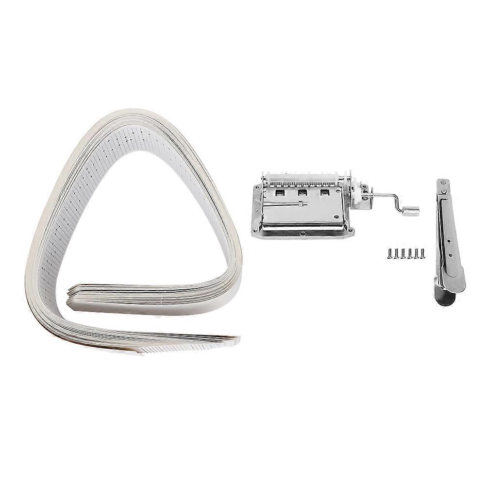 30 Note Hand Crank Music Box Kit with 15 Blank Music Tapes and Hole Puncher for DIY Projects