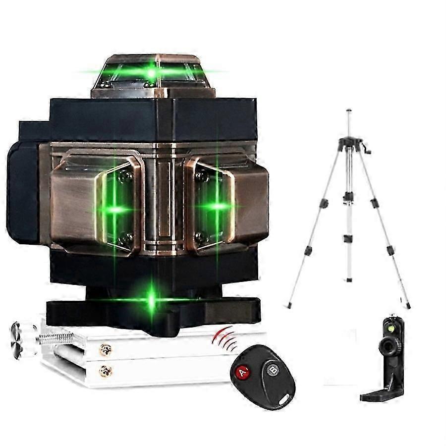 4D 16 Lines Laser Level Self Leveling Tool 160ft 10M Green Beam Self-leveling Laser Level with Wall Bracket&amp;Remote Controller